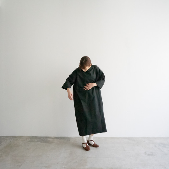 circle cotton dress/black 6枚目の画像