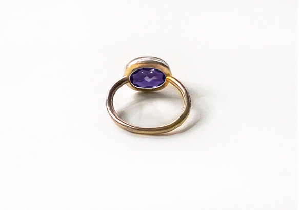 一点もの k18 Color Change Amethyst statement リング No.2/ 受注制作 3枚目の画像