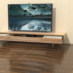 [手作り家具】桧　無垢材 オイルフィニッシュのシンプルなテレビ台 w170 SLIM 7枚目の画像