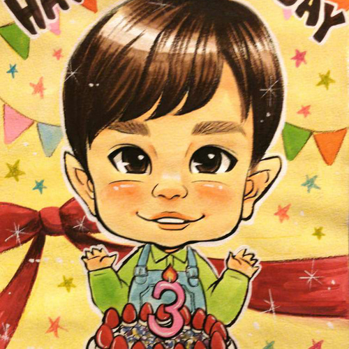 似顔絵 プレゼント 誕生日 こどもの日 可愛い 記念日 お祝い