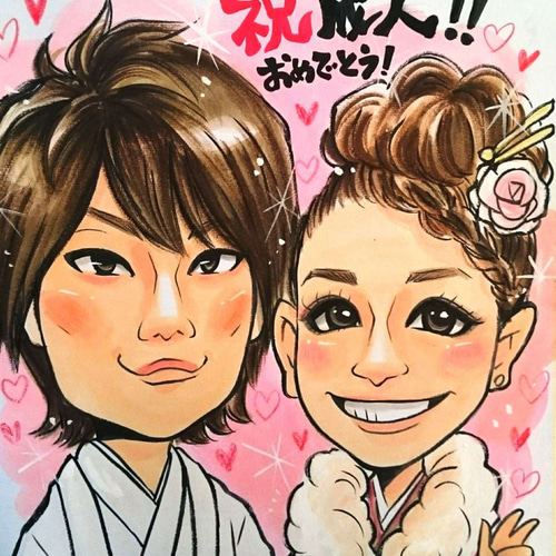 似顔絵 プレゼント 誕生日 こどもの日 可愛い 記念日 お祝い 色紙