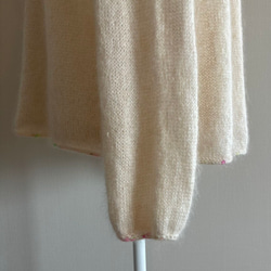 手編みセーター『hedgehog Fibres』『Isager』高級品質毛糸 (白) 8枚目の画像