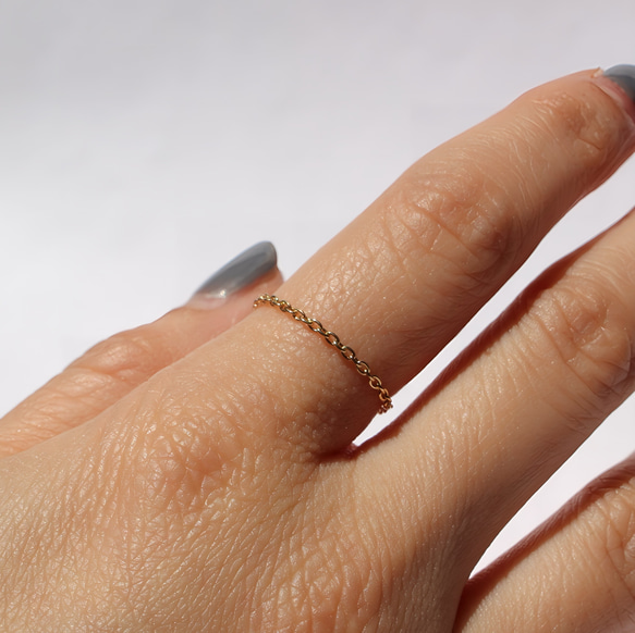 Azuki chain ring / K18YG 4枚目の画像