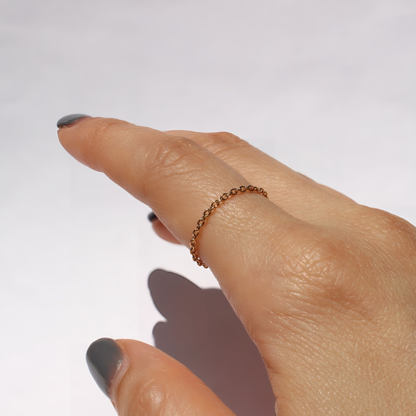 Azuki chain ring / K18YG 6枚目の画像