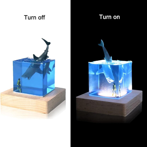 ミニ ナイトライト LED ランプ ライト 照明 クジラ 海 ダイバー