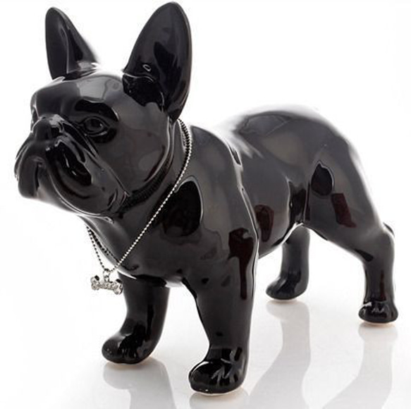 オブジェ ブルドッグ 黒 ブラック フレンチブルドッグ 雑貨 置物 フレブル 犬 動物 インテリア at-0026 1枚目の画像
