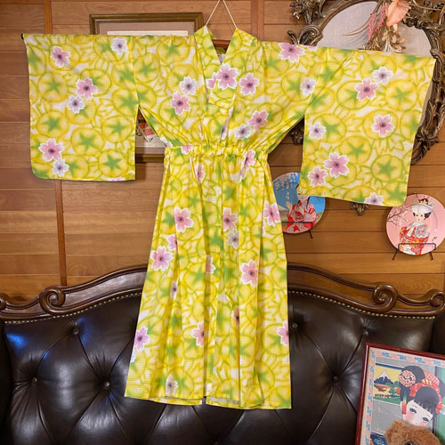 和洋折衷 浴衣 リメイク ワンピース ドレス レトロ 古着 和