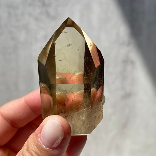 ブラジル産【ナチュラル シトリン】虹あり 非加熱 黄水晶 鉱物 天然石