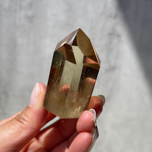 ブラジル産【ナチュラル シトリン】虹あり 非加熱 黄水晶 鉱物 天然石