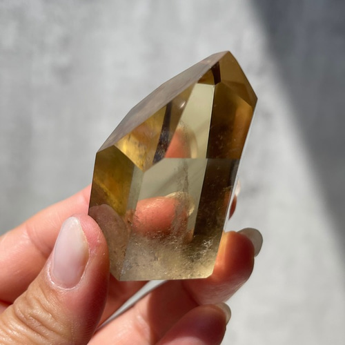 ブラジル産【ナチュラル シトリン】虹あり 非加熱 黄水晶 鉱物 天然石