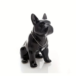 オブジェ ブルドッグ 黒 ブラック おすわり モダン 雑貨 置物 フレブル 犬 インテリア 贈り物 at-0029 1枚目の画像