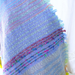 手織り・ウール・ロングストール・春の川岸 13枚目の画像