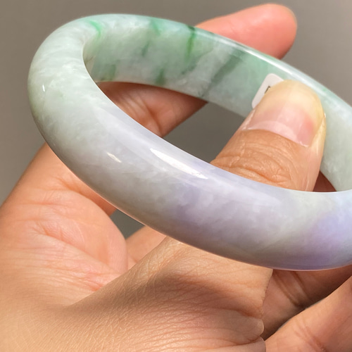 BG5-1 春彩 ラベンダー 56.5MM 真ん丸 ミャンマー産 天然本翡翠