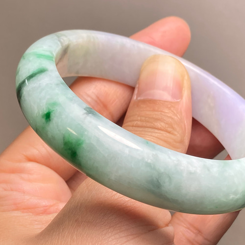 BG5-1 春彩 ラベンダー 56.5MM 真ん丸 ミャンマー産 天然本翡翠