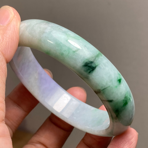 BG5-1 春彩 ラベンダー 56.5MM 真ん丸 ミャンマー産 天然本翡翠