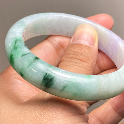 BG5-1 春彩 ラベンダー 56.5MM 真ん丸 ミャンマー産 天然本翡翠