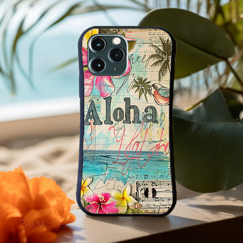 耐衝撃ケース】BLUE HAWAII MEMORY iPhoneケ スマホケース ブルー