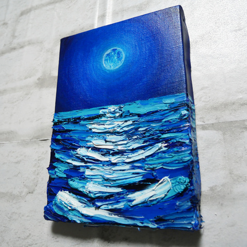 油絵 油彩 油彩画 絵 絵画【スーパーブルームーン】SM号 絵画 HR