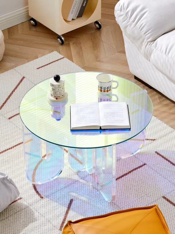 ダイニングテーブル ユニーク デザイン アクリル製 おしゃれ かわいい インテリア モダン 強化ガラス ch-1135 3枚目の画像