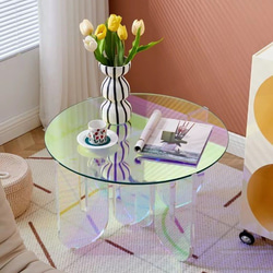 ダイニングテーブル ユニーク デザイン アクリル製 おしゃれ かわいい インテリア モダン 強化ガラス ch-1135 6枚目の画像