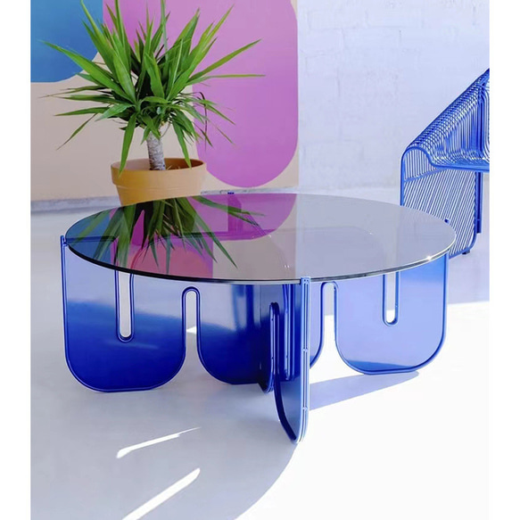 ダイニングテーブル ユニーク デザイン アクリル製 おしゃれ かわいい インテリア モダン 強化ガラス ch-1135 4枚目の画像