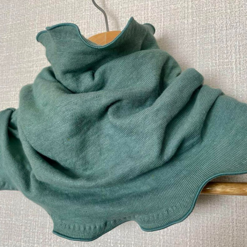 綿100%オリーブグリーンダブルガーゼ手染めネックウォーマー日焼け止め  