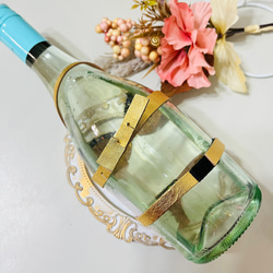 ボトルランジェリー ゴールド 本革 ワイン 日本酒 母の日 面白いグッズ ワインボトル ミニチュア ブラ パンツ 4枚目の画像
