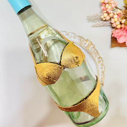 ボトルランジェリー ゴールド 本革 ワイン 日本酒 母の日 面白いグッズ ワインボトル ミニチュア ブラ パンツ 3枚目の画像