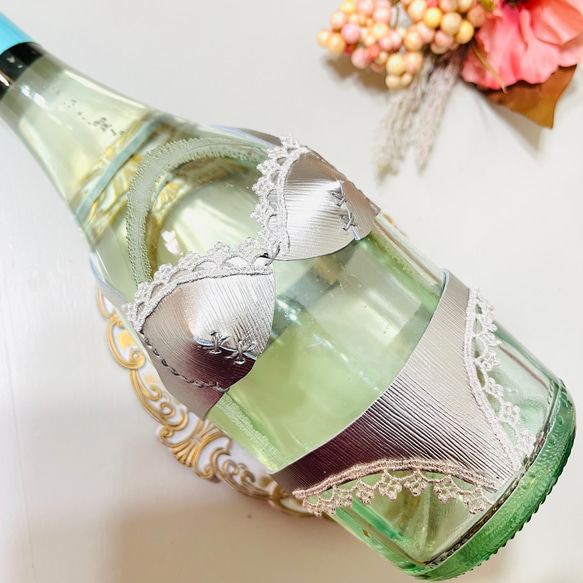 ボトル ランジェリー シルバー 本革 ワイン 日本酒 母の日 ジョークグッズ ワインボトル ミニチュア ブラ パンツ 8枚目の画像