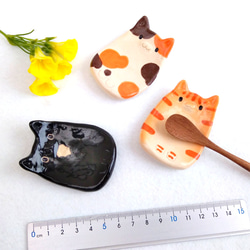 三毛猫スプーンレスト ネコ好き陶器　A, B or C　 2枚目の画像
