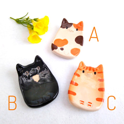 三毛猫スプーンレスト ネコ好き陶器　A, B or C　 1枚目の画像