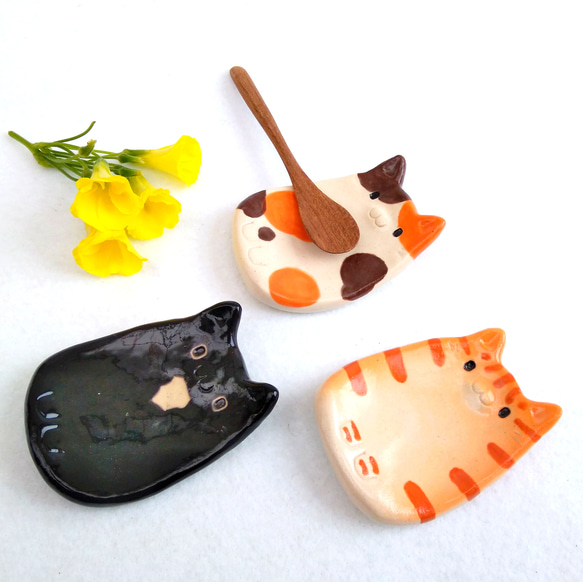 三毛猫スプーンレスト ネコ好き陶器　A, B or C　 3枚目の画像