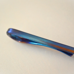 Titanium tie bar・純チタンネクタイピン=マットブルー51mmB= 2枚目の画像