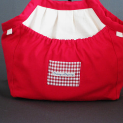 受注制作　Ｓサイズ　小型犬用　紀州帆布ショルダータイプ　キャリーバッグ　赤 5枚目の画像