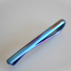 Titanium tie bar・純チタンネクタイピン=マットブルー5２mmC= 1枚目の画像