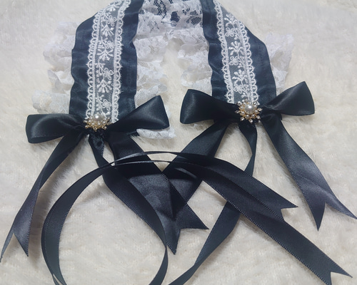 燭台レースヘッドドレス　黒×白 a452e24172280ca9d46ef61cb5132a