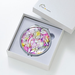 コンパクトミラー パフケース 白蝶貝 ホワイトシェル　パワーストーン　ターコイズ 天然貝 コンパクトミラー （ 星のかけら ） シェル 螺鈿アート