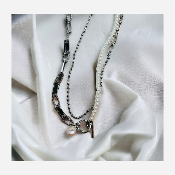 316l surgical stainless necklace 【グルグル】（シルバー