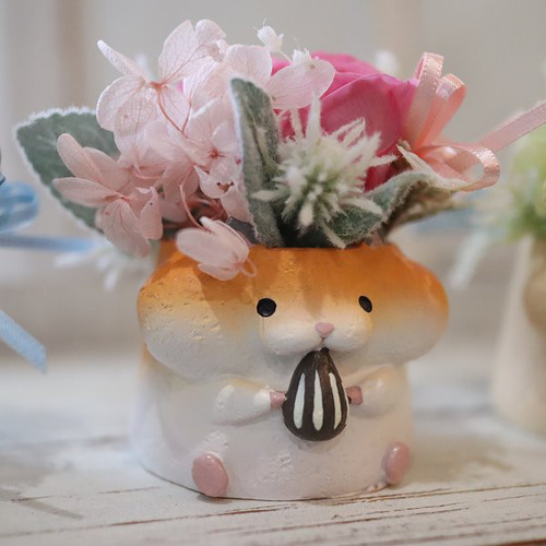 ハムスター プリザーブド 母の日 ギフト 花咲くハムスター 512 アート