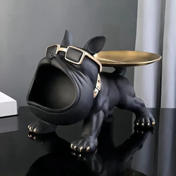小物入れ フレンチブルドッグ ブラック 黒 トレイ 収納 オブジェ 置物 雑貨 かわいい ブルドッグ 犬 a-0248 1枚目の画像