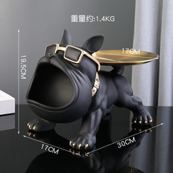 小物入れ フレンチブルドッグ ブラック 黒 トレイ 収納 オブジェ 置物 雑貨 かわいい ブルドッグ 犬 a-0248 2枚目の画像