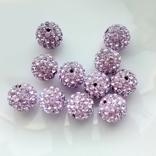 8mm 1個】スワロフスキー パヴェボール パープル ビジュー・クリスタル