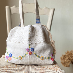 jpgoodbuy専用 whiteworkフランスアンティーク巾着バッグ*手刺繍 e5c2343d704d017673e4f26b22820a