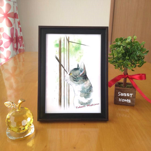額縁セット×2 【猫】【ねこ横向き】 猫 横顔 | iichi 日々の