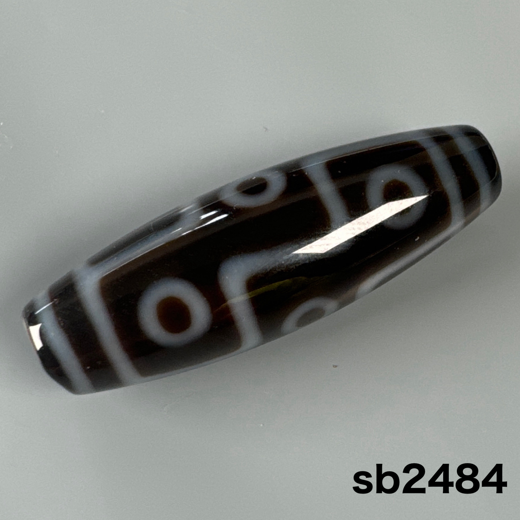 天珠 粒売り/バラ売り】ジー（dZi） 四線虎牙天珠 38mm｜天然石