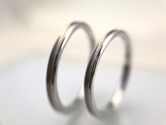 【結婚指輪SOLIS】 CRONOS クロノス　2本セット価格　PT950-PT900鍛造指輪 2枚目の画像