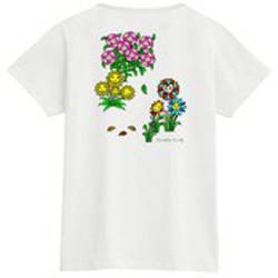 魔法の森の花たち１：プリントスターTシャツ（レディース：白） 5枚目の画像