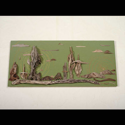 流木で描く山水画（L saiz） 流木アート、　壁装飾、＃１５ 3枚目の画像