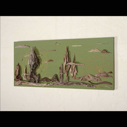 流木で描く山水画（L saiz） 流木アート、　壁装飾、＃１５ 5枚目の画像