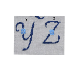 選べるアルファベット刺繍の長方形リネンハンカチ＊クロスステッチ 17枚目の画像